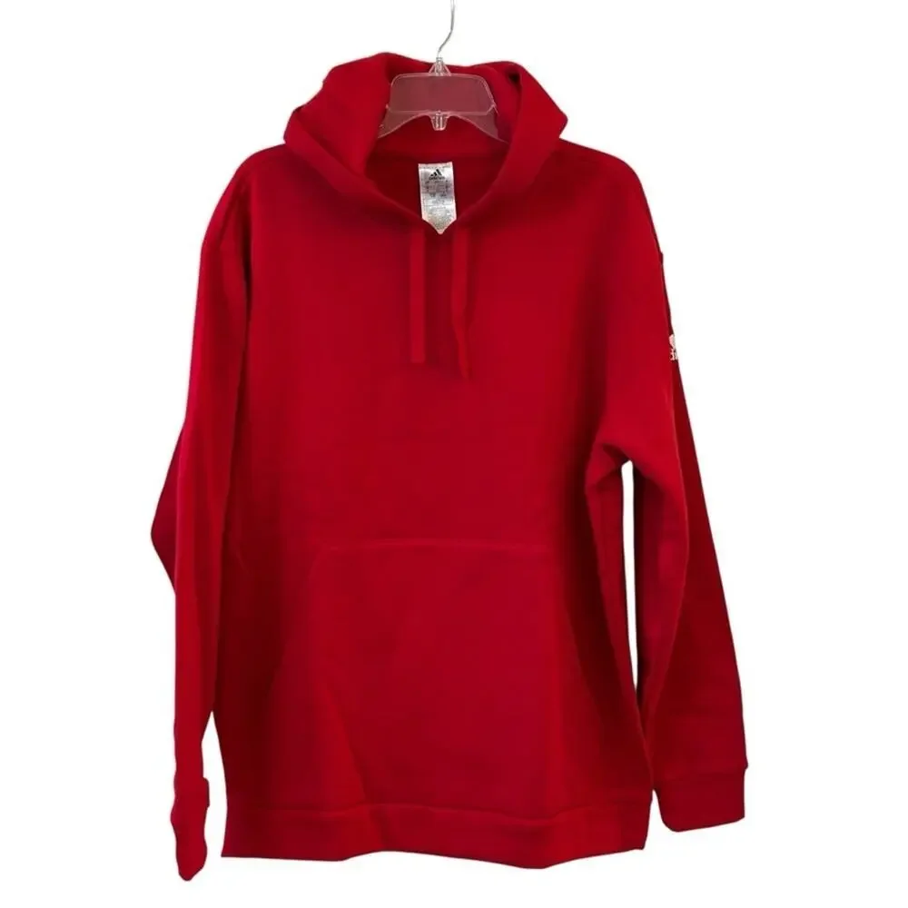 Adidas Men's Red Hoodie Sweatshirt Size Large NWT Streetwear Active Gym Casual